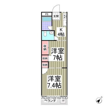 第一小山マンション[2DK/36.36m2]の間取図