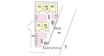 ルーナ・Ａｉ　Ⅱ[2DK/45.77m2]の配置図