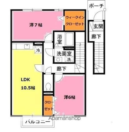 滋賀県大津市月輪３丁目[2LDK/63.63m2]の間取図