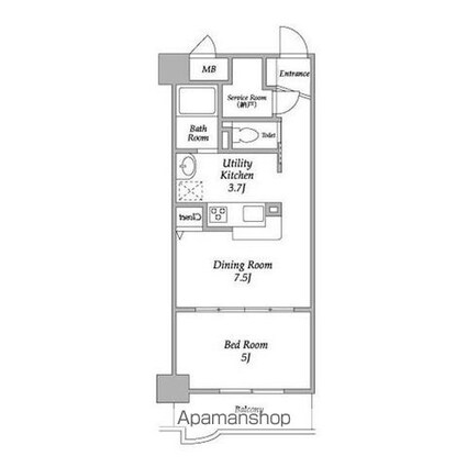 エル・グランピア[1SLDK/40.03m2]の間取図