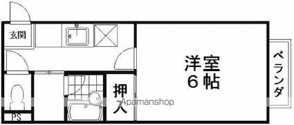 アミティハイツⅡ[1K/26.28m2]の間取図