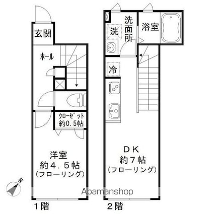 スズキレジデンス[1DK/32.5m2]の間取図