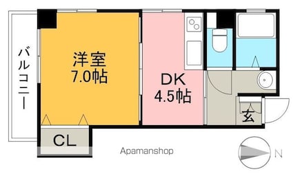 ネオクレメント[1DK/30m2]の間取図
