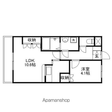 プラスペリティ[1LDK/36m2]の間取図