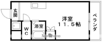 サンシャイン[1R/25.07m2]の間取図