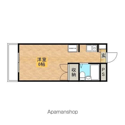 シャトルＫ[1K/18.76m2]の間取図