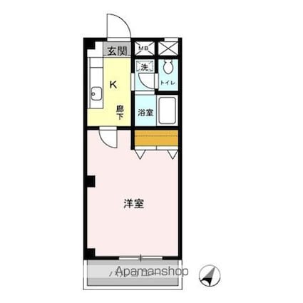 メゾンフローラ市川[1K/28.8m2]の間取図