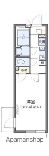 クレイノ葵芳　１号館[1K/24.84m2]の間取図
