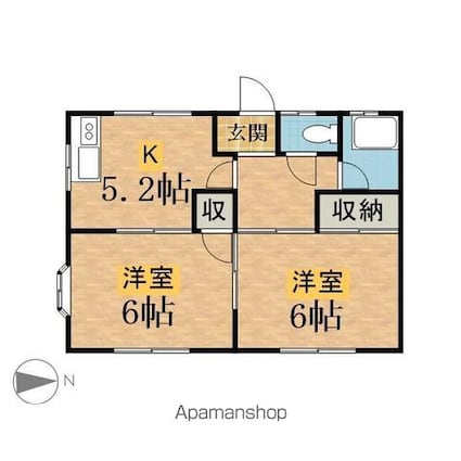 グランドール橋本[2DK/40m2]の間取図