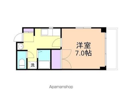 和歌山県和歌山市吹上３丁目[1K/25.91m2]の間取図