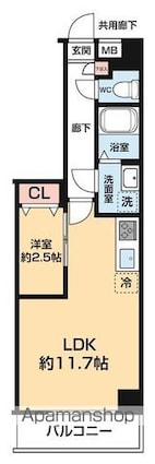 ＡＲＣＯＢＡＬＥＮＯ　ＤＡＩＳＨＩＭＡＥ[1LDK/36.14m2]の間取図