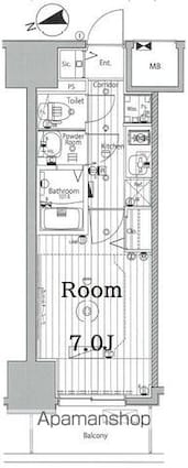 メイクス城西レジデンス[1K/23.65m2]の間取図