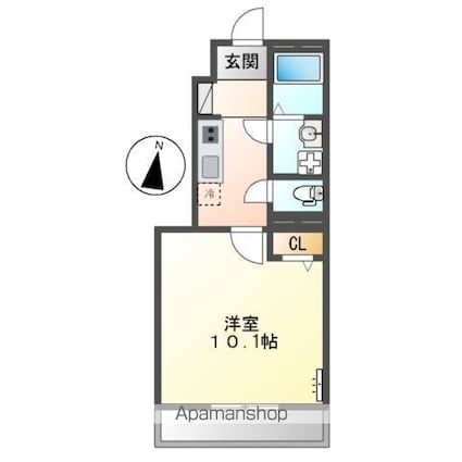 Ｌｅ　Ｃｉｅｌ（ルシエル）[1K/31.57m2]の間取図
