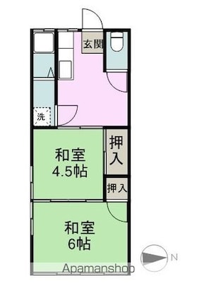 鎌田ハイツ[2K/32.29m2]の間取図