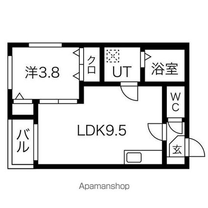 ＦＥＲＩＯ平安通[1LDK/31.95m2]の間取図