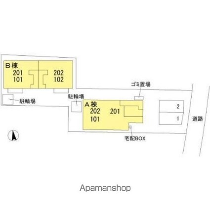 ＦＵＴＡＢＡ　２３４　Ｂ棟[1R/33.24m2]の配置図