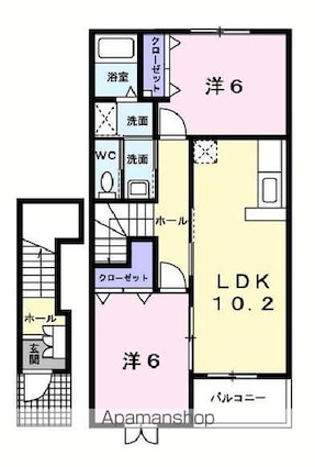 ポート　リジェールⅢ[2LDK/57.02m2]の間取図