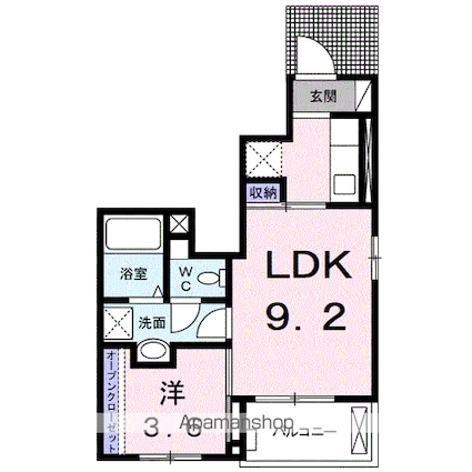 シャーロットⅠ[1LDK/30.85m2]の間取図