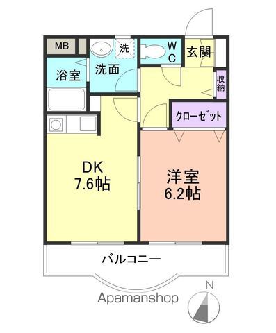 【和歌山市紀三井寺のマンションの間取り】