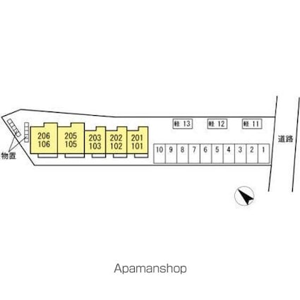 メルヴェイユ船場町[1LDK/41.55m2]の配置図