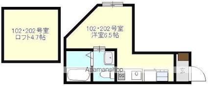 ベイフラット南太田[1R/16.01m2]の間取図