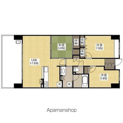 ポレスター緑町公園[3LDK/78.68m2]の間取図