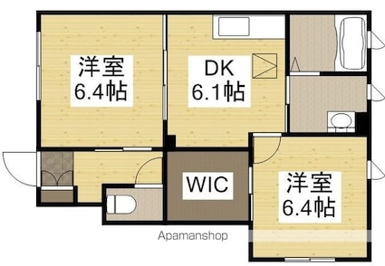 プラージュ[2DK/46.68m2]の間取図