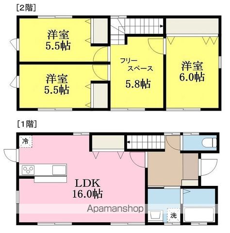 松山市 2階建 築4年の間取り写真