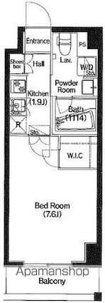 東京都江東区毛利２丁目[1K/25.6m2]の間取図