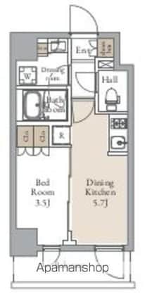 グランカーサ三ノ輪Ⅱ[1DK/25.31m2]の間取図