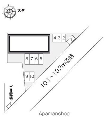 レオパレス北中江[1K/23.71m2]の配置図