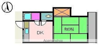 コーポ竹原[1DK/19.44m2]の間取図