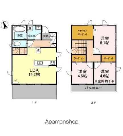 青梅線 拝島駅 徒歩15分 2階建 築10年の間取り写真