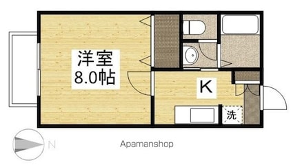 セジュールα[1K/26.78m2]の間取図
