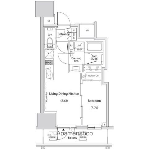 中野区本町のマンションの間取り