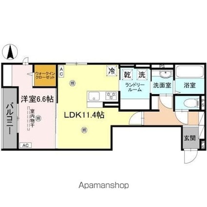 トリシア北巽[1LDK/50.89m2]の間取図