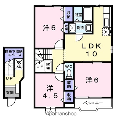 千葉県成田市西三里塚[3LDK/65.57m2]の間取図