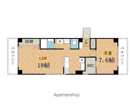 ブラウンヒル[1LDK/56.25m2]の間取図