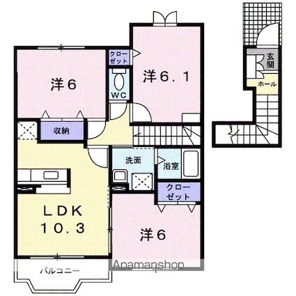 ミアマーユＡ[3LDK/67.43m2]の間取図
