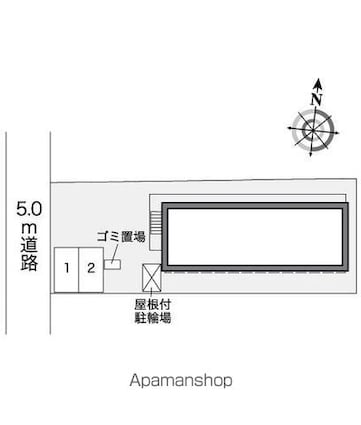 レオパレスベルヴィル[1K/21.81m2]の配置図