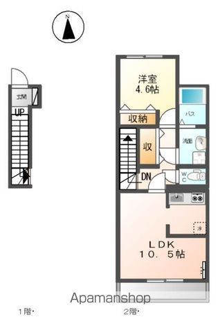 羽島郡笠松町円城寺のアパートの間取り