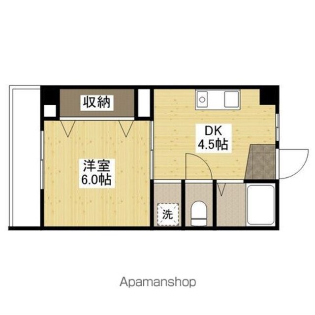 アーバンルーム翠[1DK/21m2]の間取図