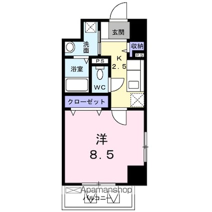 フォレスト引野[1K/30.2m2]の間取図