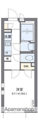 クレイノレーヴディソール[1K/20.29m2]の間取図