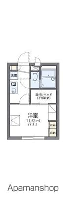 レオパレスメゾン　紗々[1K/19.87m2]の間取図