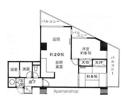 東京都新宿区上落合２丁目[2LDK/72.64m2]の間取図