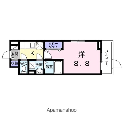 ベル西早稲田[1K/29.59m2]の間取図