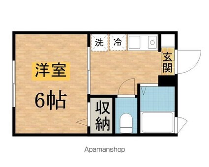 ハイビスカス[1K/21.21m2]の間取図