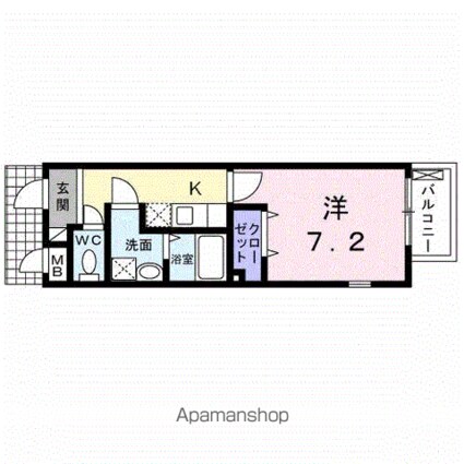 エアリー　ミルト[1K/27.06m2]の間取図