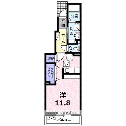 ビオーラ[1R/34.15m2]の間取図
